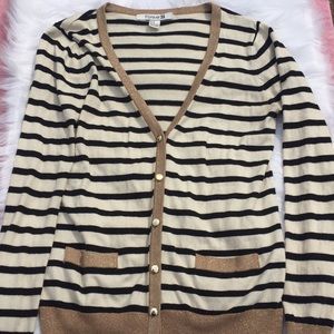 Striped cardigan with gold accents Forever 21